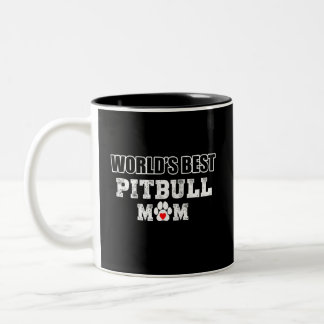 Caneca De Café Em Dois Tons Mamã do Pitbull do mundo a melhor