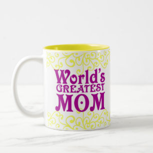 Caneca De Café Em Dois Tons Mamã e o professor do mundo a grande