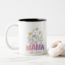 Caneca De Café Em Dois Tons Mama Est 2024 Mothers Day
