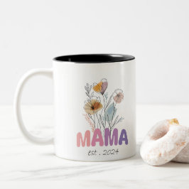 Caneca De Café Em Dois Tons Mama Est 2024 Mothers Day
