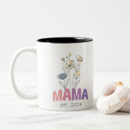Caneca De Café Em Dois Tons Mama Est 2024 Mothers Day
