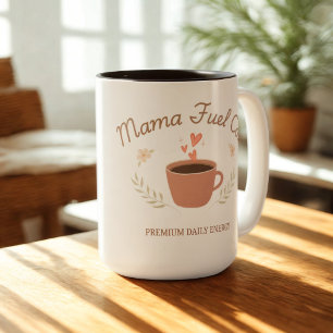 Caneca De Café Em Dois Tons Mama Fuel Co. Design de Mãe Café Aconchegante