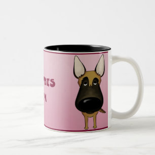 Caneca De Café Em Dois Tons Mamã grande de Malinois do nariz