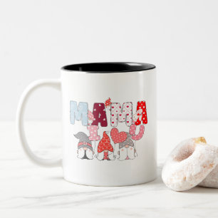 Caneca De Café Em Dois Tons "MAMA I ❤️ U" Gnomo Love Mug - Bonito presente par