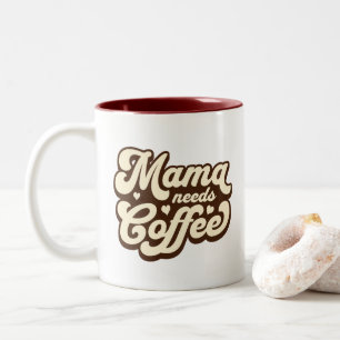 Caneca De Café Em Dois Tons Mama Precisa de Café – Retrô