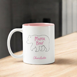 Caneca De Café Em Dois Tons Mama Ursa Dia das Mães Engraçado e Fofo