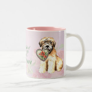 Caneca De Café Em Dois Tons Mamã Wheaten dos corações