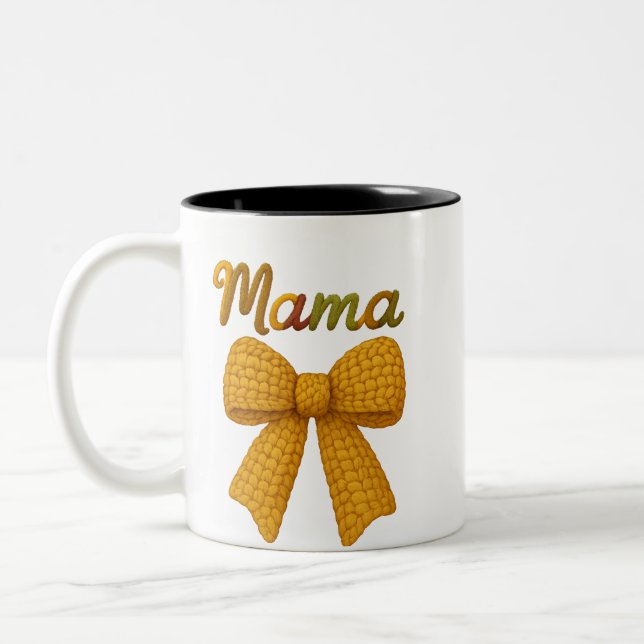 Caneca De Café Em Dois Tons mama  yarn design (Esquerda)