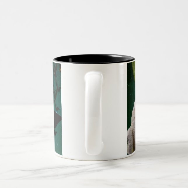 Caneca De Café Em Dois Tons Mamãe, Bat & Moon Halloween (Alça)