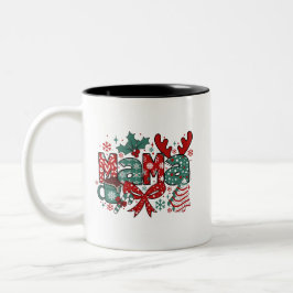 Caneca De Café Em Dois Tons Mamãe de Natal