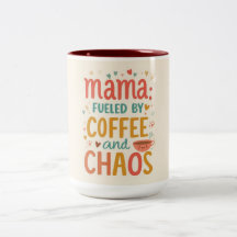 Mamãe Energizada por Café e Caos Dia das Mães Engr