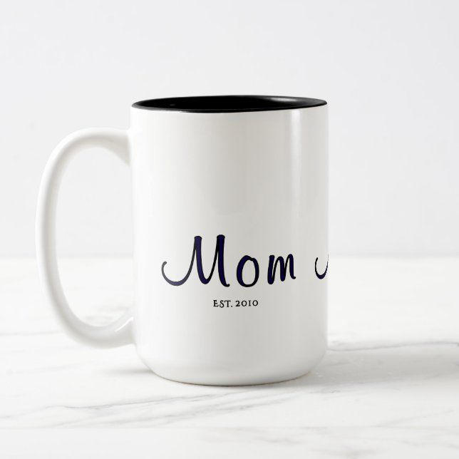 Caneca De Café Em Dois Tons Mamãe Estabeleceu Novo Presente Mãe (Esquerda)
