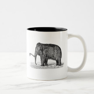 Caneca De Café Em Dois Tons Mammoths lanosos da ilustração do Mammoth Woolly