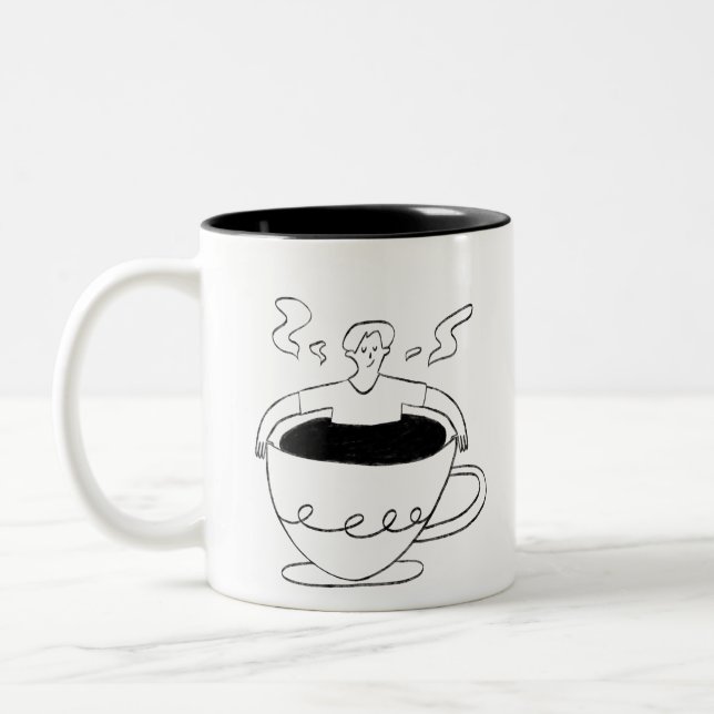 Caneca De Café Em Dois Tons Man submerged in a cup of coffee (Esquerda)