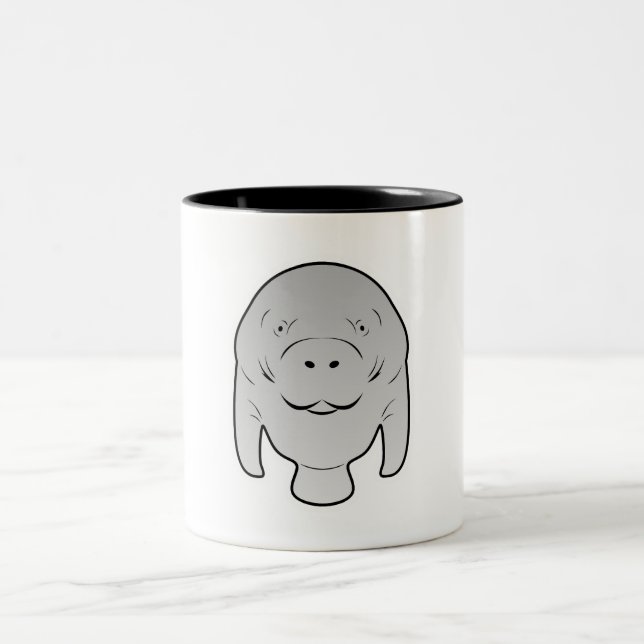 Caneca De Café Em Dois Tons Manatear ilustração do desenho do ícone (Centro)
