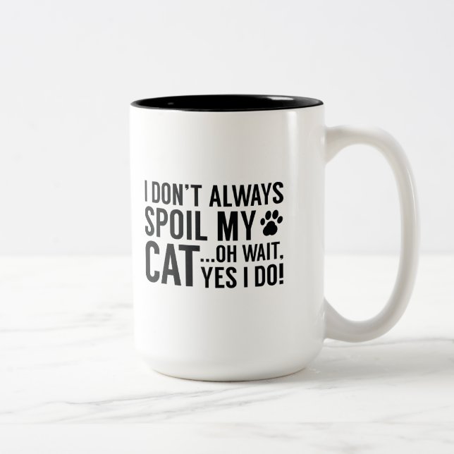 Caneca De Café Em Dois Tons Mancha Meu Gato (Direita)