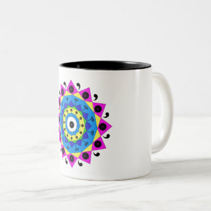Caneca De Café Em Dois Tons Mandala