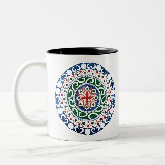 Caneca De Café Em Dois Tons Mandala (Esquerda)