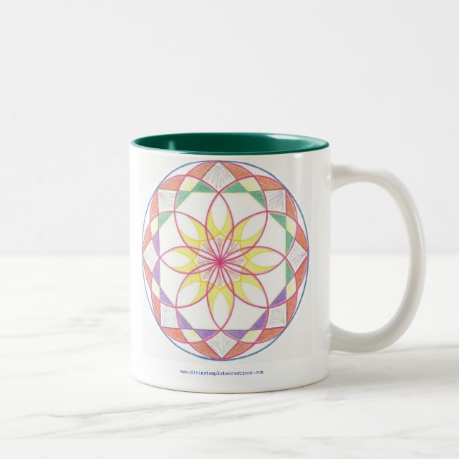 Caneca De Café Em Dois Tons Mandala do domínio (Direita)