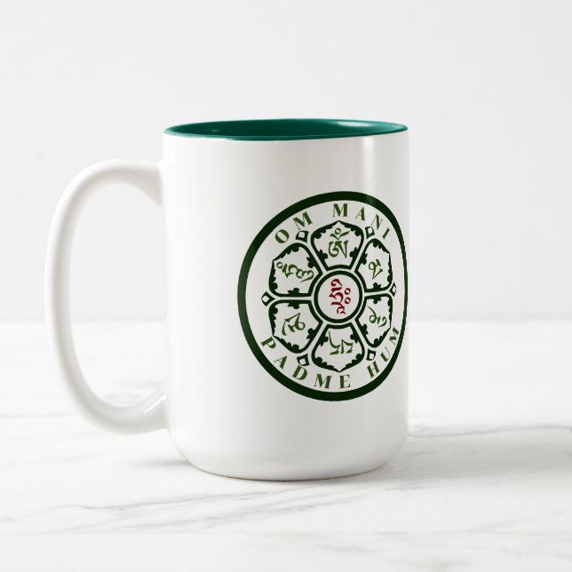 Caneca De Café Em Dois Tons Mandala Mantra Coffee Mug De Duas Toneladas (Esquerda)