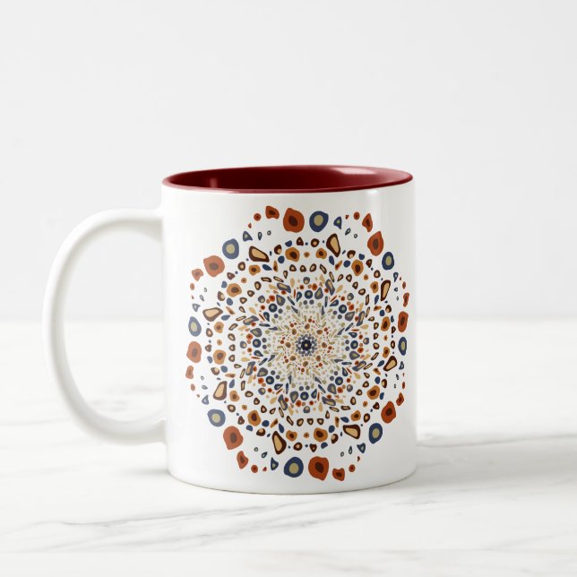 Caneca De Café Em Dois Tons Mandala Mug (Esquerda)
