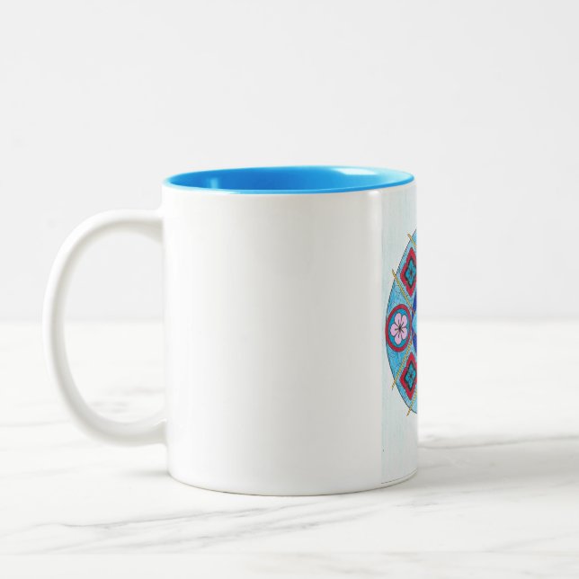 Caneca De Café Em Dois Tons Mandela sur tasse bleu (Esquerda)