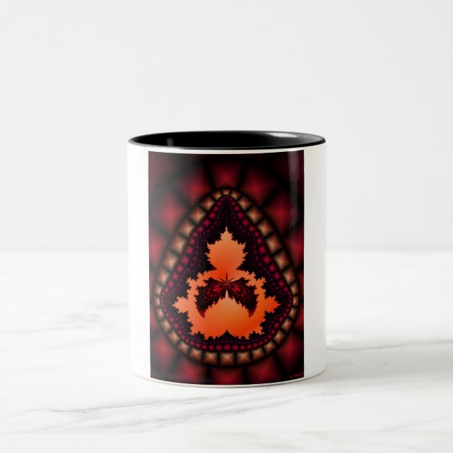 Caneca De Café Em Dois Tons Mandelbrot Moth (Centro)