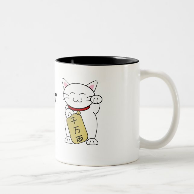 Caneca De Café Em Dois Tons Maneki Neko (Direita)