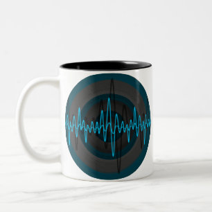 Caneca De Café Em Dois Tons Manga lisa azul escura redonda
