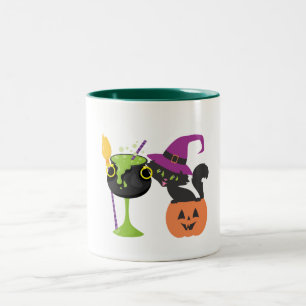Caneca De Café Em Dois Tons Mangueira Negra-Gata-Café de Bruxas Personalizadas