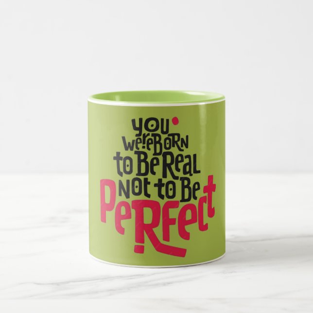 Caneca De Café Em Dois Tons Manguinete de Letra de Vetor Motivacional (Centro)