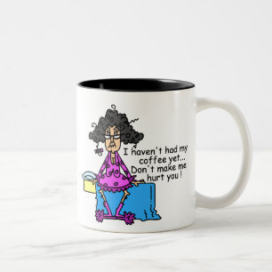 Caneca De Café Em Dois Tons Manhã Antes do Café Humor