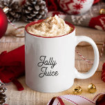 Caneca De Café Em Dois Tons Manhã de Natal Jolly Festivo Stoffer<br><div class="desc">Engraçado caneca Holiday lendo JOLLY JUICE em uma design de tipografia moderna e minimalista. Um gafanhoto de estoque bonito ou presente de elefante branco para café e amante de Natal na sua família!</div>