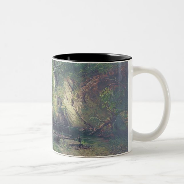 Caneca De Café Em Dois Tons Manhã nos Adirondacks (Direita)