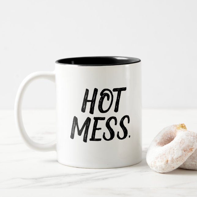 Caneca De Café Em Dois Tons Manhã quente da confusão (Com Donut)
