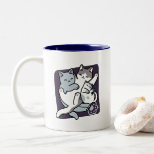 Caneca De Café Em Dois Tons Manípulo De Rato - Gatos De Dormir Em Cute
