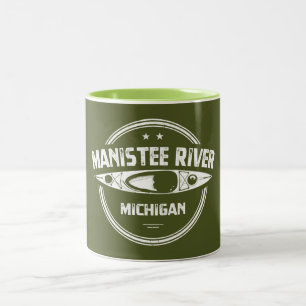 Caneca De Café Em Dois Tons Manistee River, Michigan