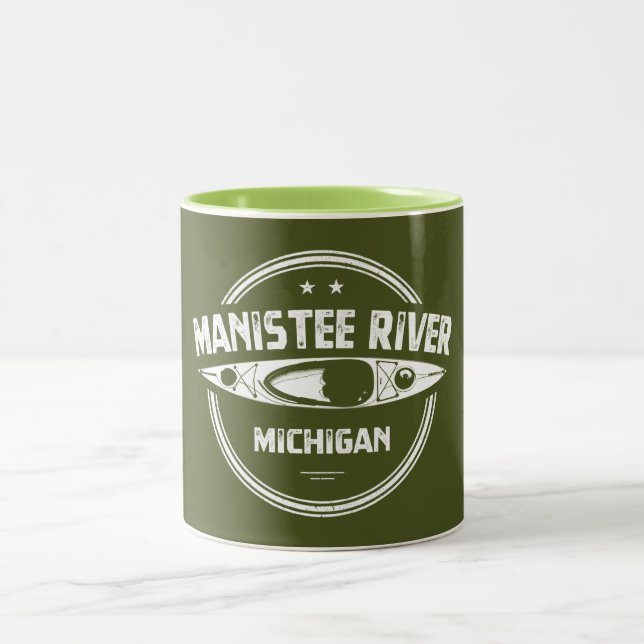Caneca De Café Em Dois Tons Manistee River, Michigan (Centro)