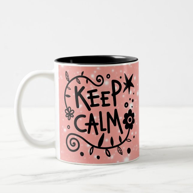 Caneca De Café Em Dois Tons Mantenha a Calma (Esquerda)