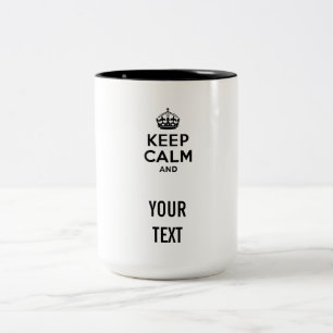 Caneca De Café Em Dois Tons Mantenha a calma com seu texto