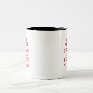 Caneca De Café Em Dois Tons Mantenha a calma e ame Foley