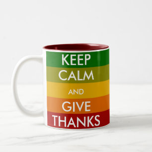 Caneca De Café Em Dois Tons MANTENHA A CALMA e DE GRAÇAS