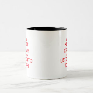 Caneca De Café Em Dois Tons Mantenha a calma e escute Tori