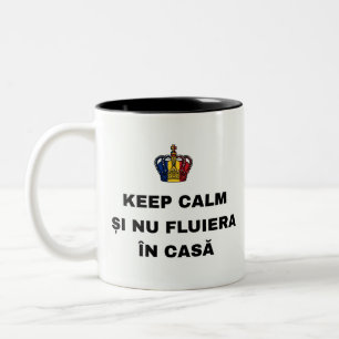 CANECA DE CAFÉ EM DOIS TONS MANTENHA A CALMA E NÃO ASSOBIE EM CASA