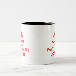 Caneca De Café Em Dois Tons Mantenha a calma e o partido com Cowell