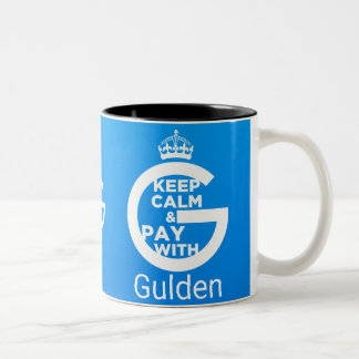 Caneca De Café Em Dois Tons Mantenha a calma e pague-a com Gulden