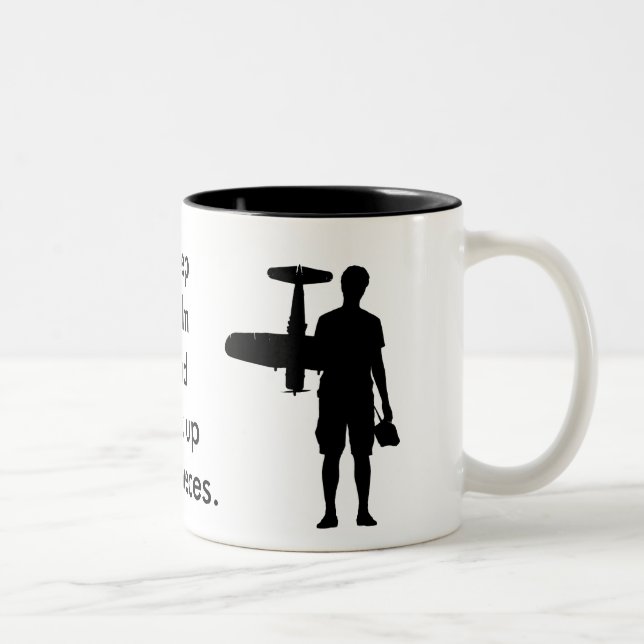 Caneca De Café Em Dois Tons Mantenha a calma e pegare as partes (Direita)