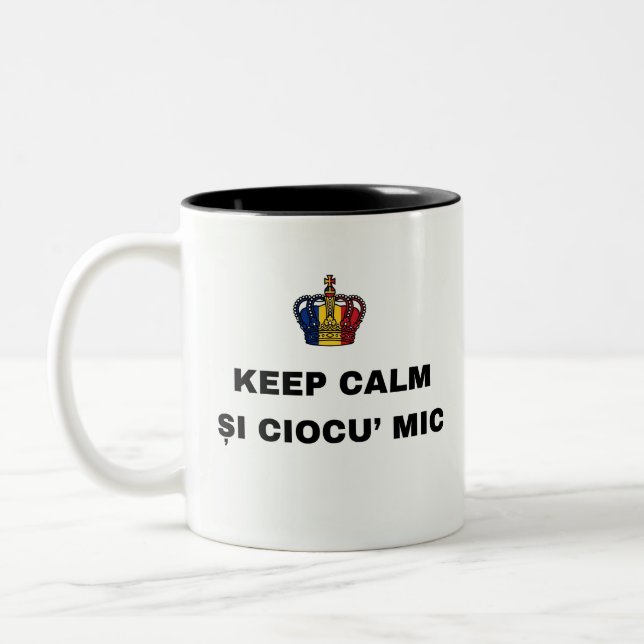 CANECA DE CAFÉ EM DOIS TONS MANTENHA A CALMA ȘI BOCA FECHADA (Esquerda)