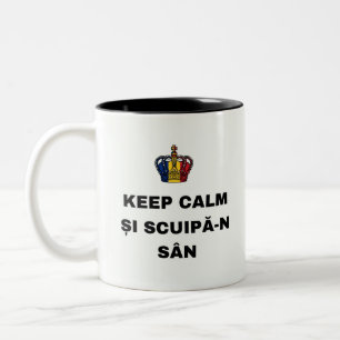 CANECA DE CAFÉ EM DOIS TONS MANTENHA A CALMA ȘI ESCUPA NO SEIO