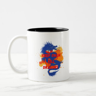 Caneca De Café Em Dois Tons Mantenha calma, dragões matares